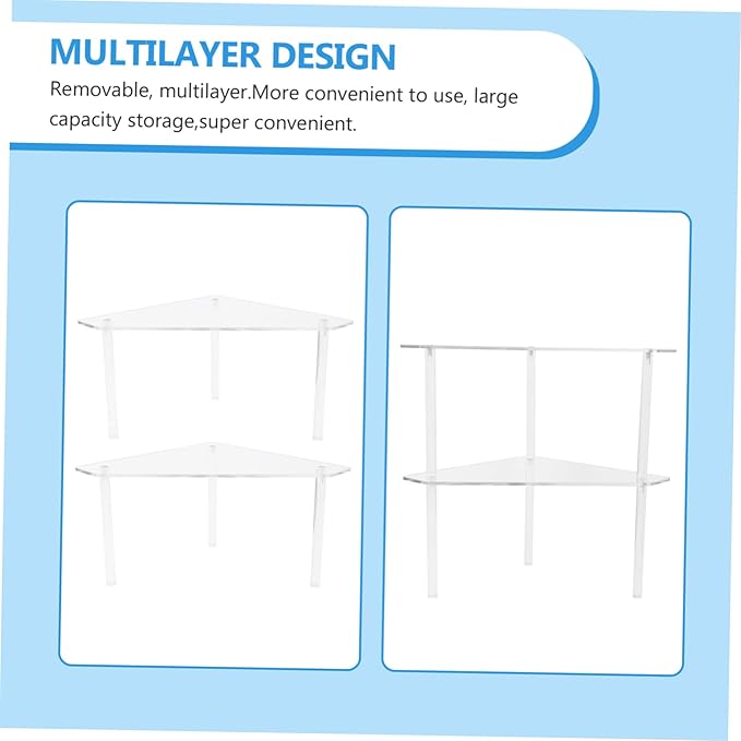 Holibanna 1set Bathroom Corner Storage Rack Organizer for Toiletries Easy to Install Space-Saving Shelf for Bathroom Kitchen