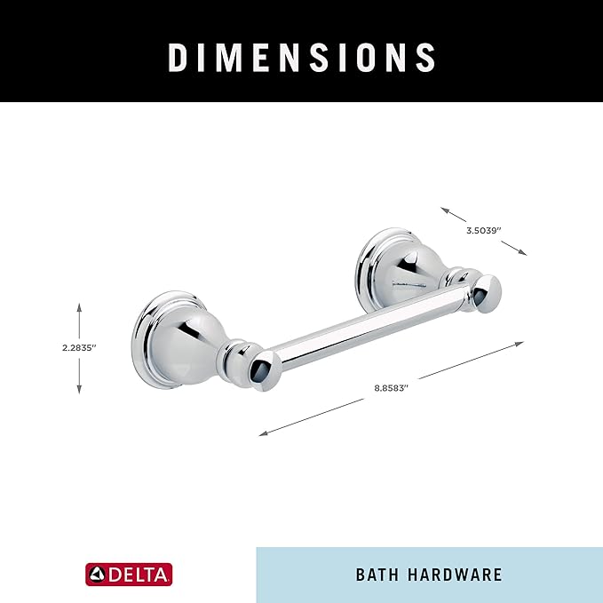 DELTA FAUCET Rubber Limited AUB50-PC Aubrey Wall Mount Pivot Arm Toilet Paper Holder Bath Hardware Accessory in Polished Chrome