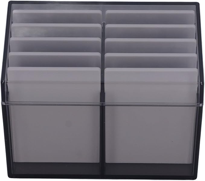 Eyelash Box Eyelash Extension Storage Case Organizers, 10 Layers Acrylic Eyelash Storage Box with Magnetic Bottom, False Eyelashes Glue Pallet Holder Display, Lash Extension Grafting Tool (Tea