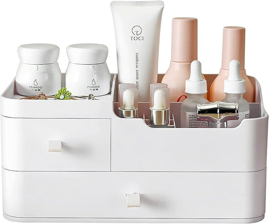 BREIS Makeup Organizer for Vanity,Bathroom Organizer with Drawers,Vanity Decor Display Cases for Dresser Countertop Bedroom Eyeshadow Brushes Lipstick Nail Polishes Jewelry Perfume