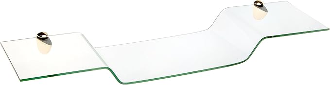 Spancraft Glass Eagle8x32-Brass Eagle Bent Glass Shelf, Brass Bracket, 8" x 32"