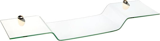 Spancraft Glass Eagle8x32-Brass Eagle Bent Glass Shelf, Brass Bracket, 8" x 32"
