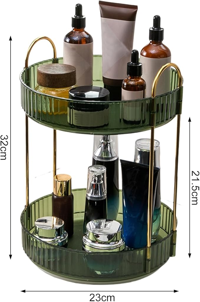 360° Rotating Makeup Organizer, Makeup Storage Shelf, Bathroom Makeup Carousel Spinning Holder Rack, High-Capacity Multi-layered Stable Base Good Load-bearing Raised Desktop Makeup Storage Holder