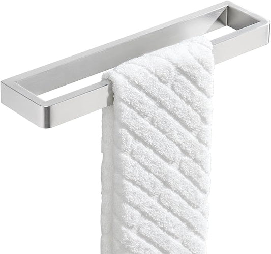 APLusee Towel Holder Brushed Nickel 304 Stainless Steel, Rustproof & Heavy-Duty, 11.7 Inches Secure Wall Mounted bar, Ideal for Hand Towels & Bath Towels