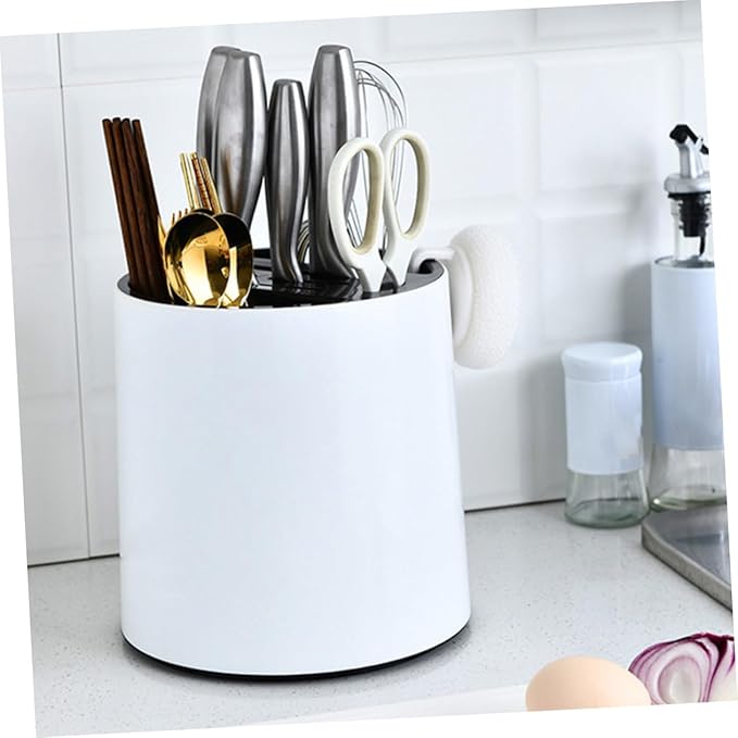 Glass Shelf for Bathroom ，Glass Aluminum，Multi-Compartment Cutlery Kitchen Knife Storage Rack Easy Drainage Plastic Material
