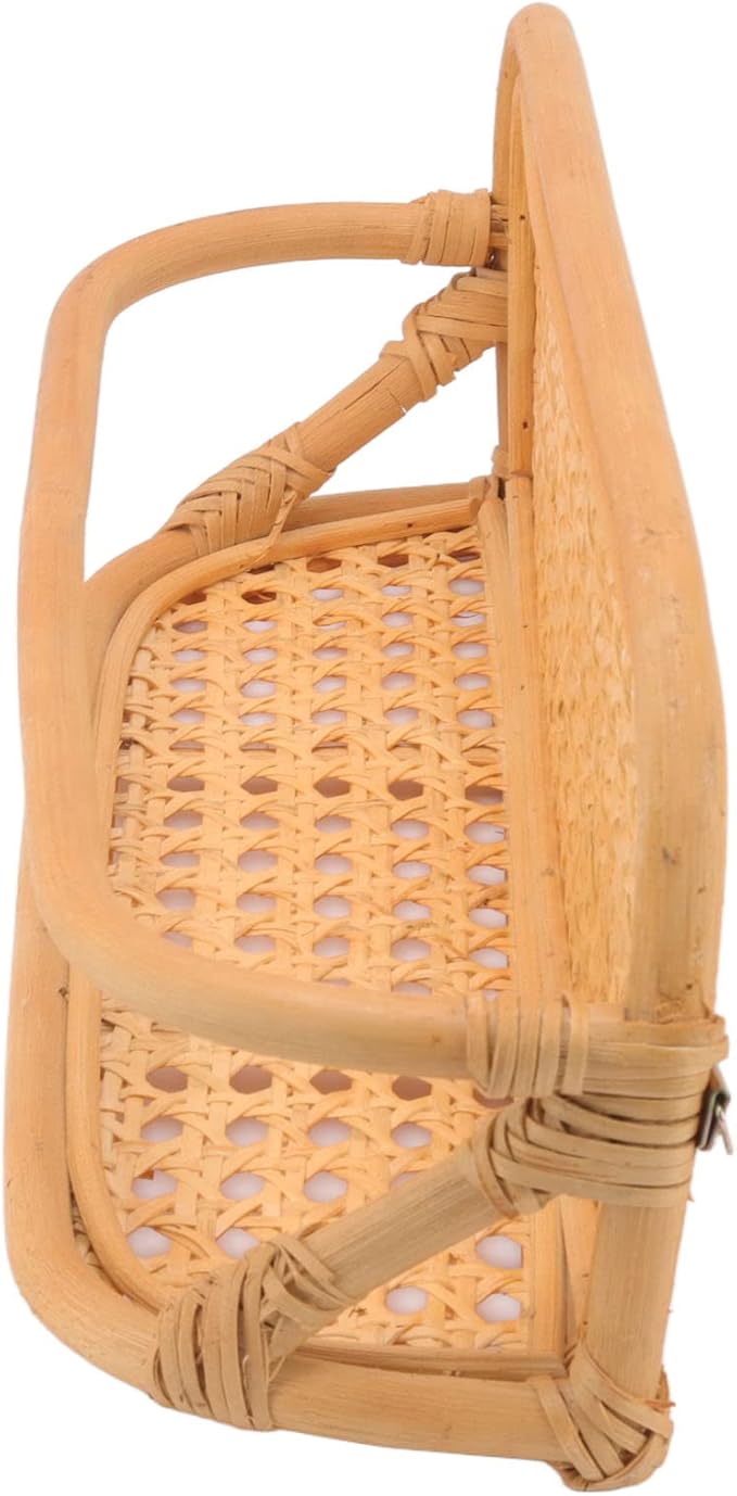Rattan Wall Shelf, Handcrafted Rattan Hanging Storage Shelf with Sturdy Durable Design, for Bathroom Kitchen Living Room