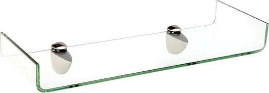 Spancraft Glass Osprey8x32-Chrome Osprey Bent Glass Shelf, Chrome Bracket, 8" x 32"