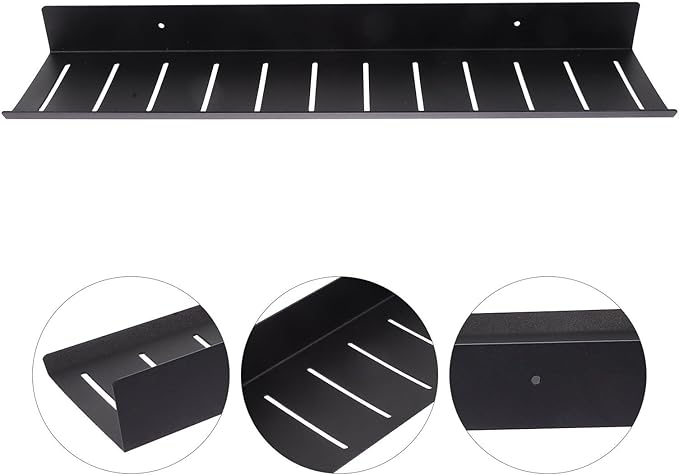 Luxshiny Space Aluminum Wall Rack Black Hanging Storage Shelf for Bathroom Wall-Mounted Multi-use Organizer with Creative Design Modern Floating Shelf for Perfume and Items