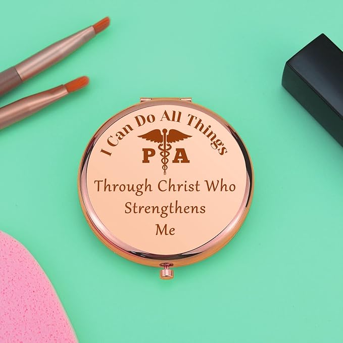 Physician Assistant Gift PA Graduation Gifts Appreciation Presents Compact Mirror for PA Nurse Medical Student Doctor Assistant Presents for Women Folding Makeup Mirror Easter Birthday
