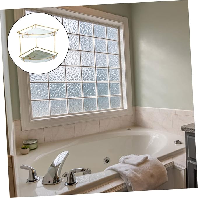 Ipetboom Bathroom Corner Storage Rack Shelf for Toiletries and Cosmetics Easy Install Organizer for Kitchen and Bathroom Space Saving for Clutter Management