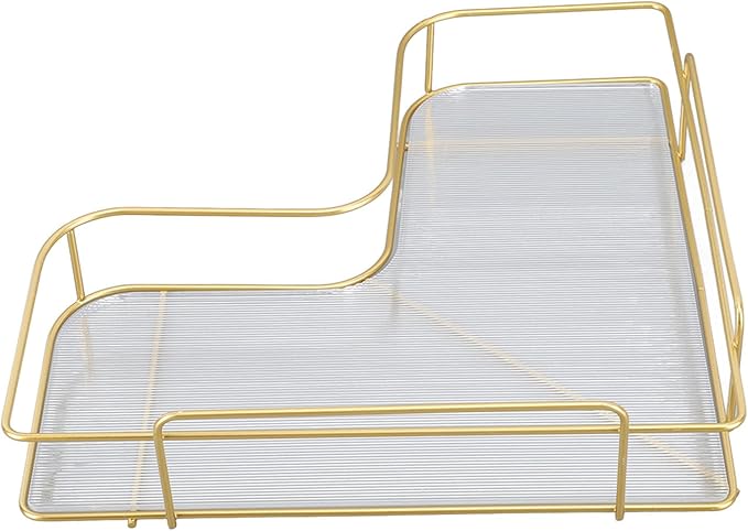 Corner Bathroom Organizer Shelf, Large Capacity Corner Storage Rack, Acrylic and Iron Frame with Adjustable Shelves, Rustproof Bathroom Shelf Organizer for Toilet Kitchen Dressing (Wall Mounted