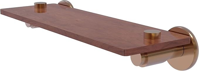 Allied Brass TR-1-16-IRW-BBR Tribecca Collection 16 Inch Solid IPE Ironwood Shelf, Brushed Bronze