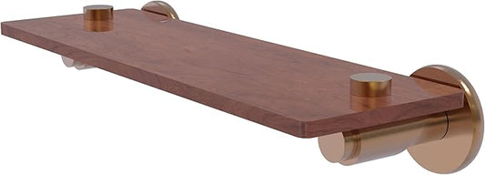 Allied Brass TR-1-16-IRW-BBR Tribecca Collection 16 Inch Solid IPE Ironwood Shelf, Brushed Bronze