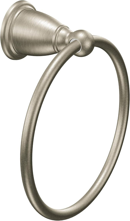 Moen Brantford Brushed Nickel Traditional Bathroom Hand Towel Ring, Wall Mounted Towel Hanger, YB2286BN