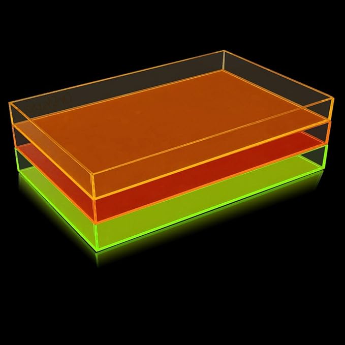 OnDisplay Electric Neon Luxe Clear Acrylic Stackable Cosmetic/Jewelry Tray (Neon Pink)