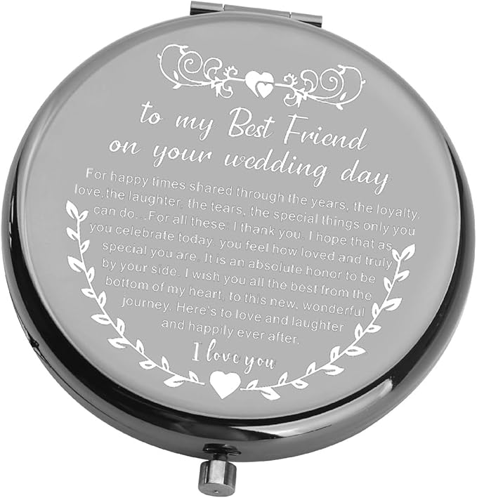 UJIMS to My Best Friend on Your Wedding Day Gifts for Bride Best Friend - Makeup Mirror Wedding Gift