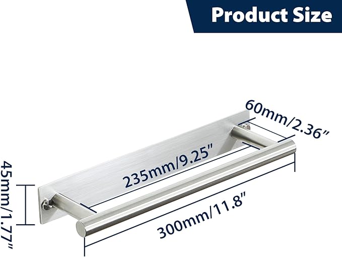 Alise Adhesive Towel Bar Brushed Nickel,Towel Racks for Bathroom Wall Mounted,Bathroom Towel Rack SUS304 Stainless Steel,Towel Holder for Bathroom Hardware Decoration,Sticky or Screw-Mounted,12 Inch