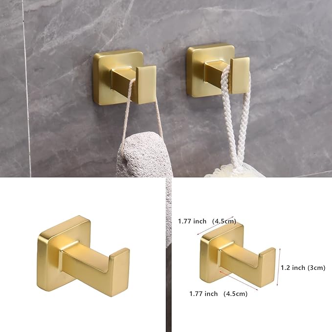5 Pieces Brushed Gold Bathroom Hardware Accessories Set,Stainless Steel 23.6" Hand Towel Bar Set Gold, Toilet Paper Holder, Towel Holder Set,Towel Rack Set for Bathroom