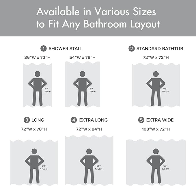 Madison Park Shower Curtain Waffle Weave Striped Pieced Design Fabric Shower Curtain with 3M Scotchgard Moisture Management Premium Spa Quality Modern Shower Curtains for Bathroom Stall 54"x78" Grey