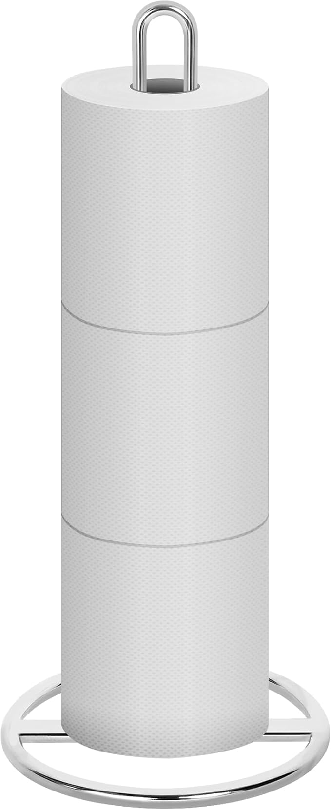 Toilet Paper Holder Stand, OBODING, Silver Freestanding Toilet Paper Holder for Storing 3 Rolls of Toilet Papers (Silver)