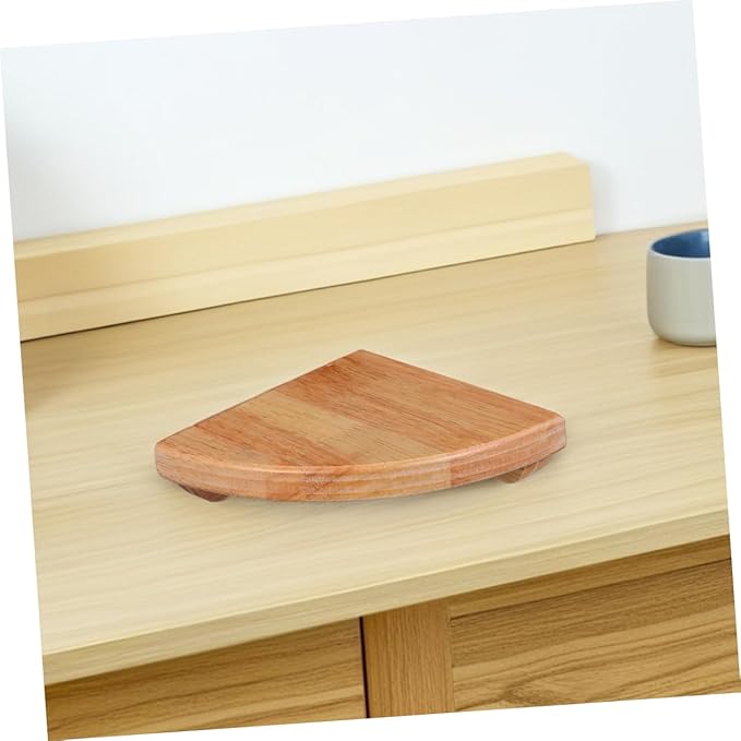 ERINGOGO 6 Inch Radius Wooden Fan Partition Floating Corner Shelf Bathroom Wall Rack Decorative Wall Shelf