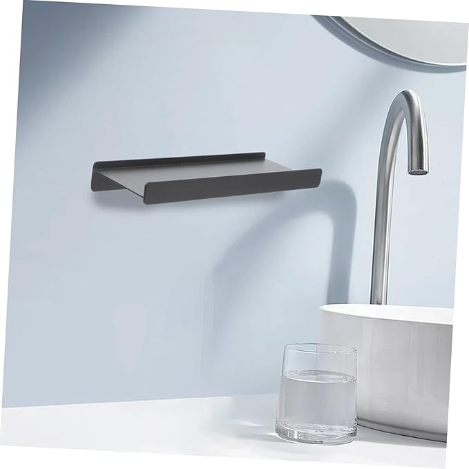 Zerodeko Bathroom Shelf Aluminum Alloy Floating Wall-Mounted Rack for Space-Saving Storage Bathroom Mirror Front Organizer Partitioned Design for Makeup and Grooming Items
