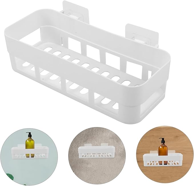 Wall-Mounted Storage Rack Design Bathroom Shelf for Toiletries Kitchen Organizer and Easy to Clean White for Space-Saving