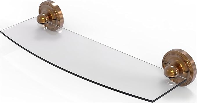 Allied Brass PR-33/18-BBR Prestige Regal Collection 18 Inch Glass Shelf, Brushed Bronze