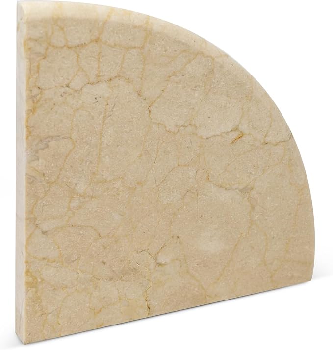 9'' x 9'' x 0.75 Thickness Premium Marble Corner Shelves for Bathroom Wall (Crema Marfil)