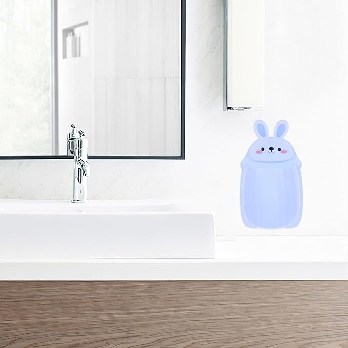 4pcs No-Drill Cute Bunny Wall Mounted Storage Shelves Bathroom and Kitchen Organizer Rack with Floating Bins in Blue, Purple, Pink, and White for Toiletries and Spice Storage