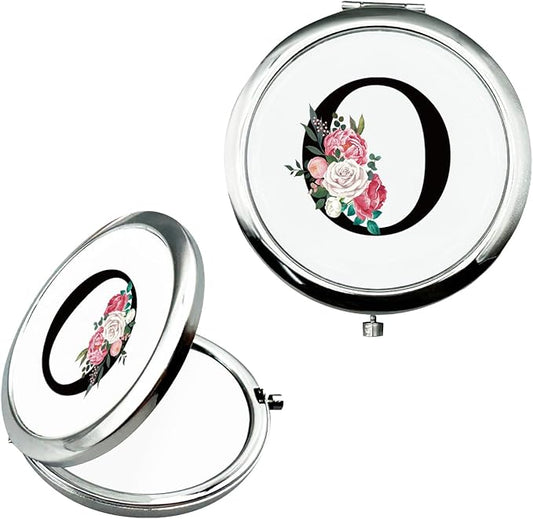 JEKUGOT Monogram Compact Mirror, Personalized Gifts for Women and Girls, Small Pocket Mirror, Personalized Compact Mirrors for Girls, Sister, Wife, Mothers, Birthday Gifts - O
