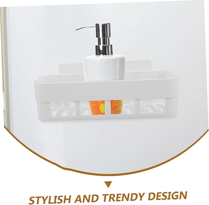 ABOOFAN Wall Suction Storage Holder Hanging Shelves Toilet Storage Rack Easy Install White