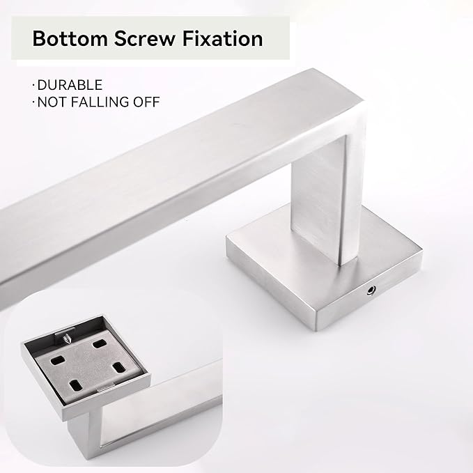 LANC 2 Pack 12-Inche Bathroom Toilet Towel Bars Kitchen Bath Accessories Thicken Square Towel Rack Shower Brushed Nickel Total-14 Stainless Steel Wall Mounted Towel Holder,A8804-3BN