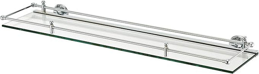 24" GLASS SHELF WITH LIFT RAIL, Polished Brass-Unlaquered