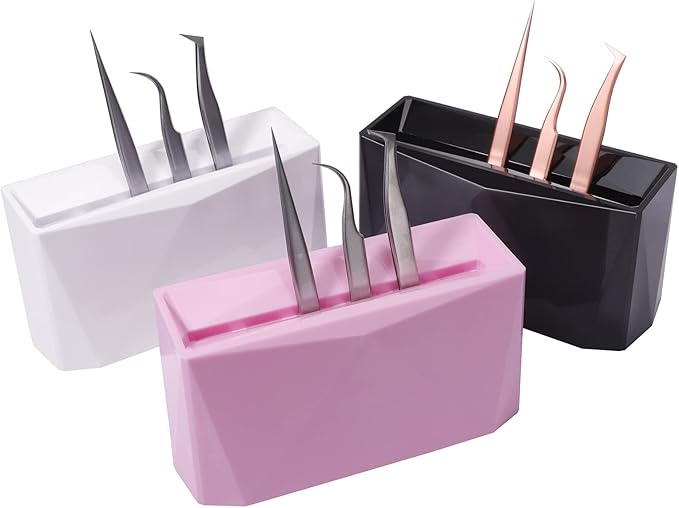 Pretty memory Lash Extension Supplies Tweezer Holder 6 PCS Tweezers Shelf Holder Eyelash Extension Supplies Display Organizer Storage Makeup Accessories Tools, White