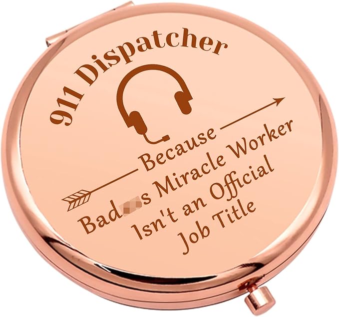 911 Operator Gifts for Women Thank You Presents Compact Makeup Mirror 911 Dispatcher Gifts Emergency Dispatcher Presents Operator Appreciation Folding Makeup Mirror Birthday Retirement