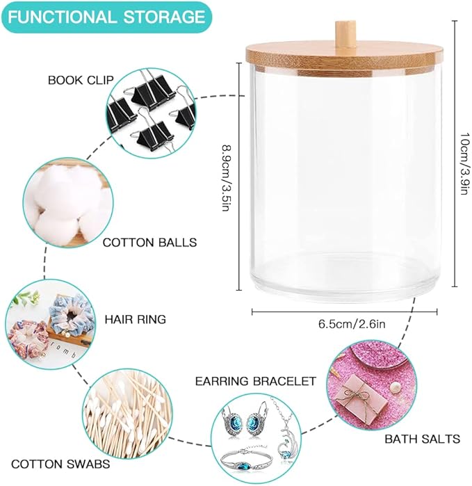 OTOSTAR Bathroom Accessories Set 8 Piece Bamboo Bathroom Accessory Set Bathroom Gift Set with 2 Qtip Holder Trash Can Soap Dispenser Toothbrush Holder Tumbler Cup Soap Dish Toilet Brush Holder (Black)
