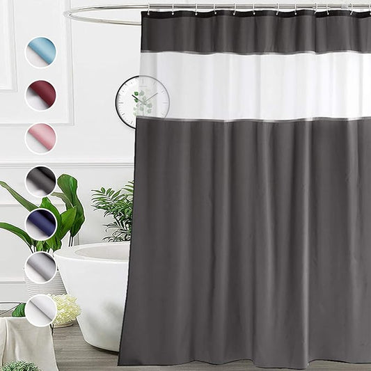 UFRIDAY 72 by 72 Inches Shower Curtain Dark Grey and White Color, Fashion Shower Curtain Liner