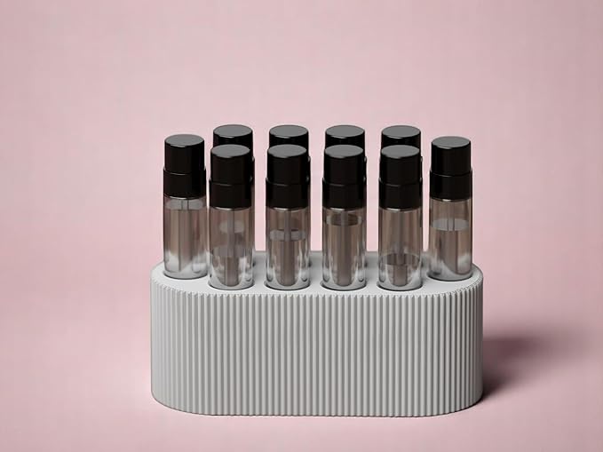 Perfume Sample Organizer for Bathroom or Vanity ?€? Ideal Makeup and Skincare Storage, Desk and Bathroom Counter Organizer, Gift for Her (2mL Pure White - Fits Mini Perfume Samples)