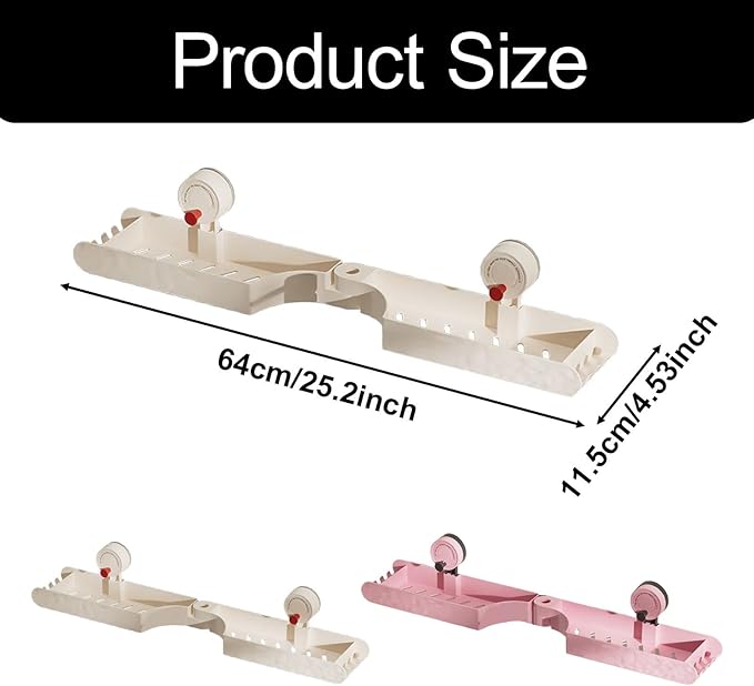 HouseVibe Bathroom Shelf Drain Shelf Suction Cup No Drill Versatile Space Saving Bathroom Organizer Over The Sink for Kitchen Apartment-