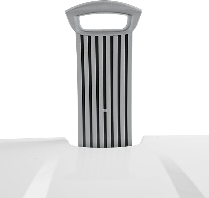 （1Pack)2-Bushel Plastic Laundry Basket on Wheels, Rolling Laundry Hamper with Wheels and Lid, Heavy-Duty Wheeled Hamper with Retractable Handle for Apartment & Dorm Room, White