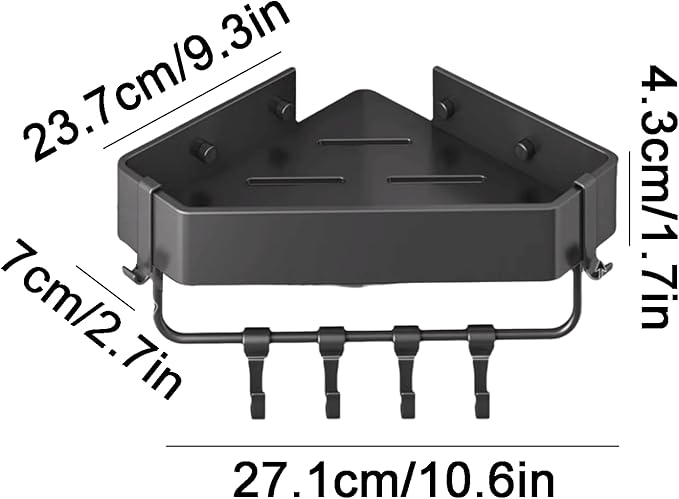 Removable Wall-Mounted Bathroom Shelf Thickened Triangle Bathroom Shelf Large Capacity Bathroom Shelf Aluminum Bathroom Shelf Large Capacity