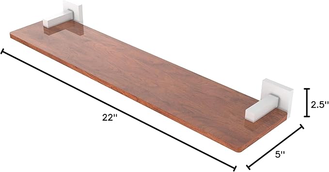 Allied Brass MT-1-22-IRW Montero Collection 22 Inch Solid IPE Ironwood Wood Shelf, Matte White