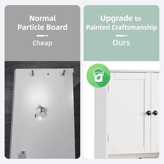 Bathroom Wall Cabinet 24"x30", Painted White Medicine Cabinet W/Adjustable Shelf, Easy Assembly Laundry Wall Cabinet Above Toilet Storage Cabinet Wall Mounted, Over the Toilet Storage Cabinet