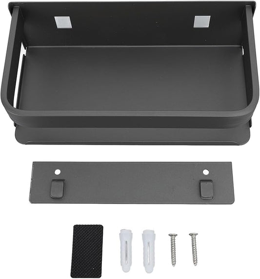 TANIQIACA Simple Aesthetic Wall Mounted Bathroom Rack, Multifunctional Floating Shelves for Bathroom Kitchen Storage, Sturdy Stainless Steel, Large Capacity, Strong Adhesive, No Drill Insta (20cm)