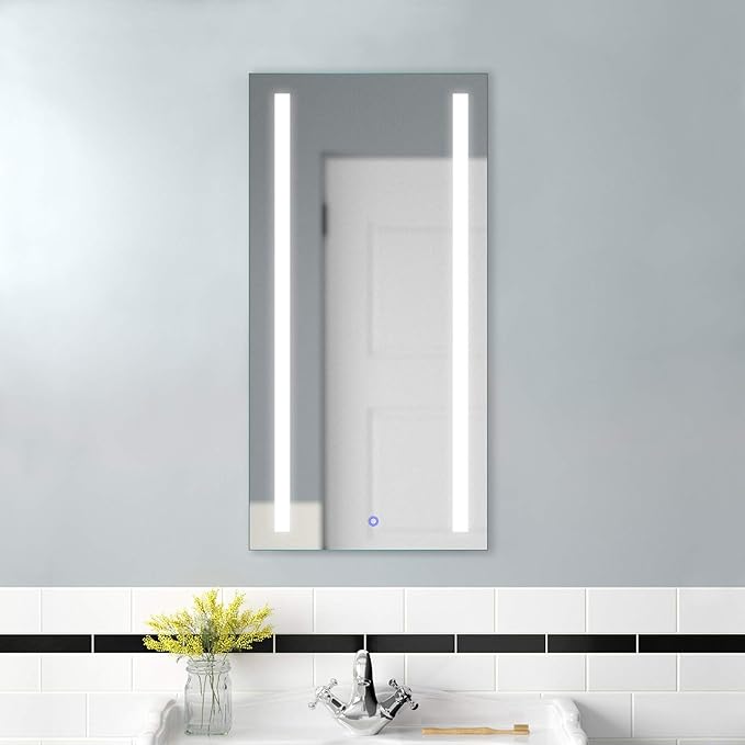 Krugg Kinetic LED Medicine Cabinet| Recessed or Surface Mount Mirror Cabinet w/Dimmer & Defogger (15"x30" Right Hinge)