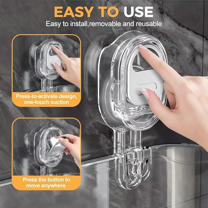 2026 New No-Drill Bathroom Suction Storage Box, Suction Cup Shelf, Multi Functional Wall-Mounted Organizer for Home Bathroom