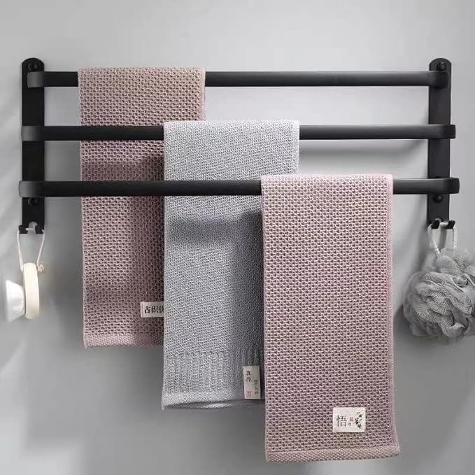 3 Tier Towel Bar Wall Mounted Bath Towel Rack Towel Storage Shelf for Bathroom 24 inch / 60 cm Towel Holder Towel Rail Towel Hanger