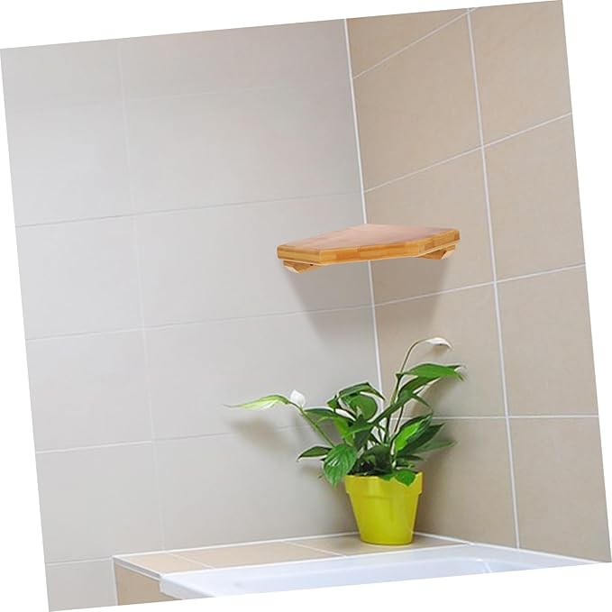 SOLUSTRE Floating Wall Shelf Wire Wooden Decorative Shelf for Bedroom Corner Storage Rack Space-Saving Design
