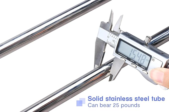 TocTen Double Bath Towel Bar - Thicken SUS304 Stainless Steel Towel Rack for Bathroom, Bathroom Accessories Double Towel Rod Heavy Duty Wall Mounted Towel Holder (Chrome, 24)
